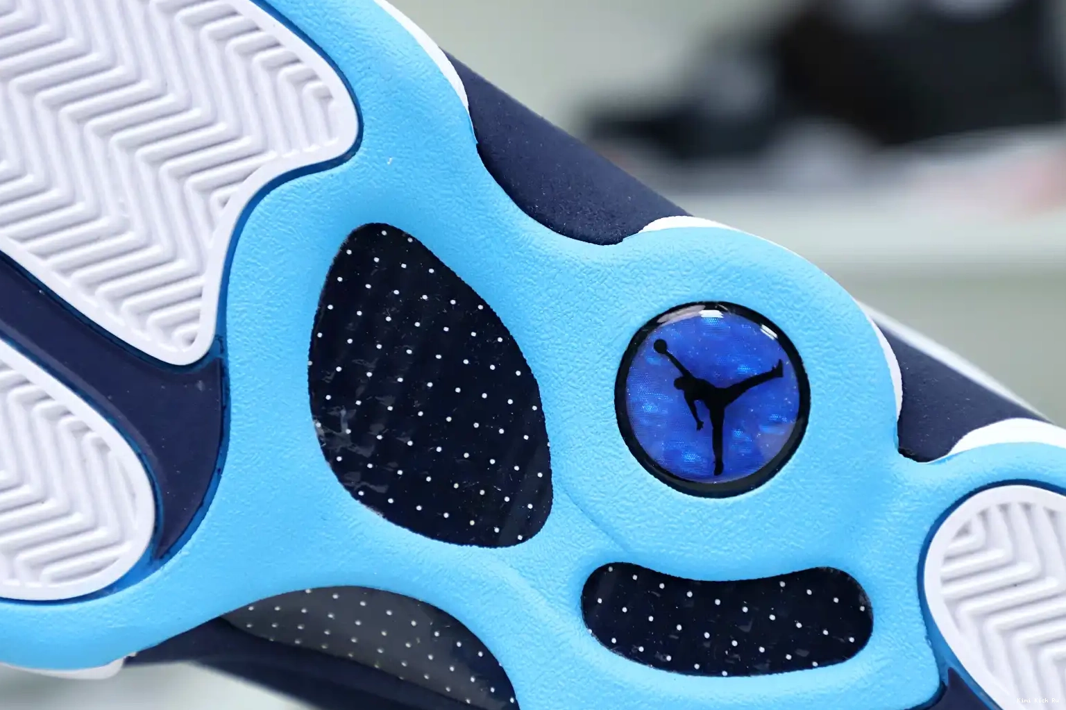 AIR Kimikick POWDER RETRO WHITE OBSIDIAN 13 JORDAN 414571-144 BLUE 0728
